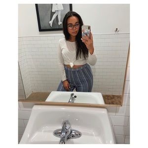 HOLLISTER BLUE & WHITE STRIPED MATCHING SET ✨